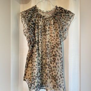 Loft top with ruffle detail